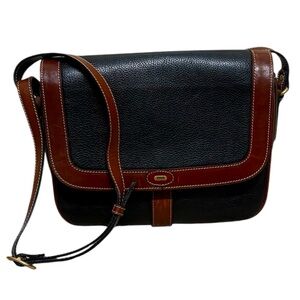 Bally authentic leather brown black vintage crossbody bag purse adjustable EUC